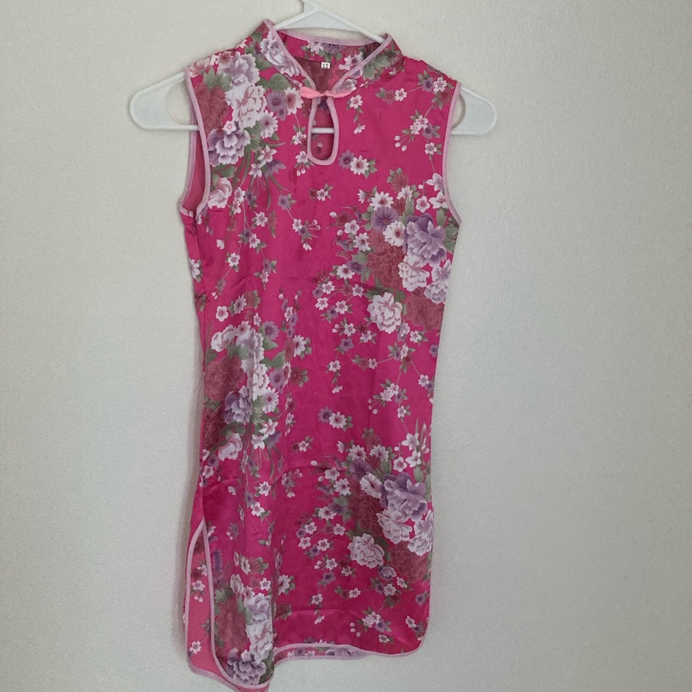 🇨🇳Chinese pink dress with flowers size 12, for girls👧